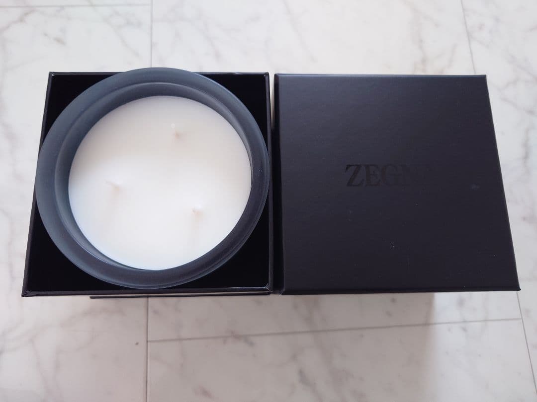 【未使用/非売品】ZEGNAゼニア　ロゴ入り アロマキャンドル ウール 600g