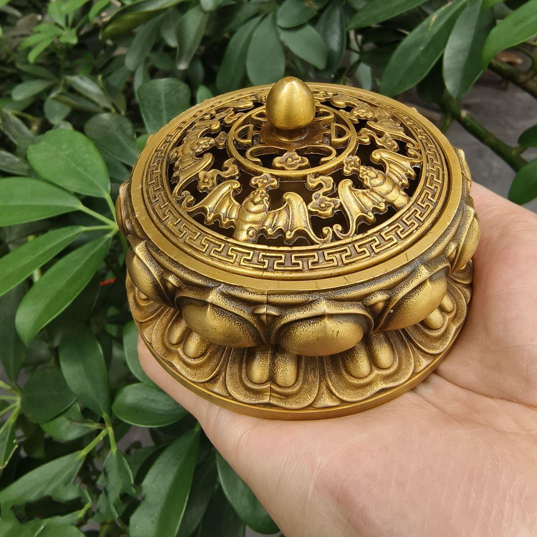銅器 香炉 蓮華香炉 禅意薫香炉 茶道沈香炉 香道具 装飾品 工芸品 置物