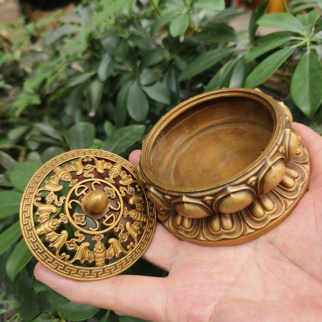 銅器 香炉 蓮華香炉 禅意薫香炉 茶道沈香炉 香道具 装飾品 工芸品 置物