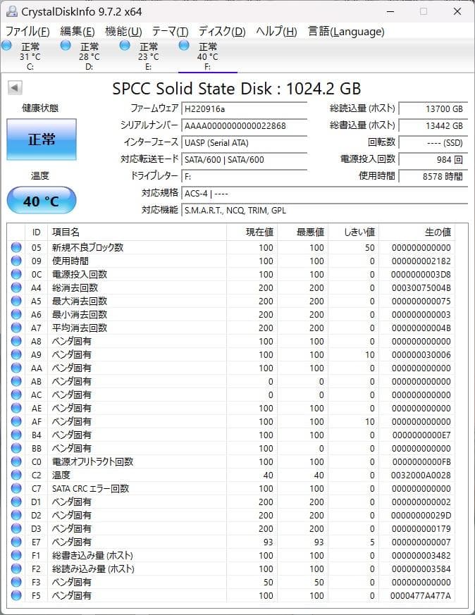 SP A55 内蔵型2.5インチSSD 1TB