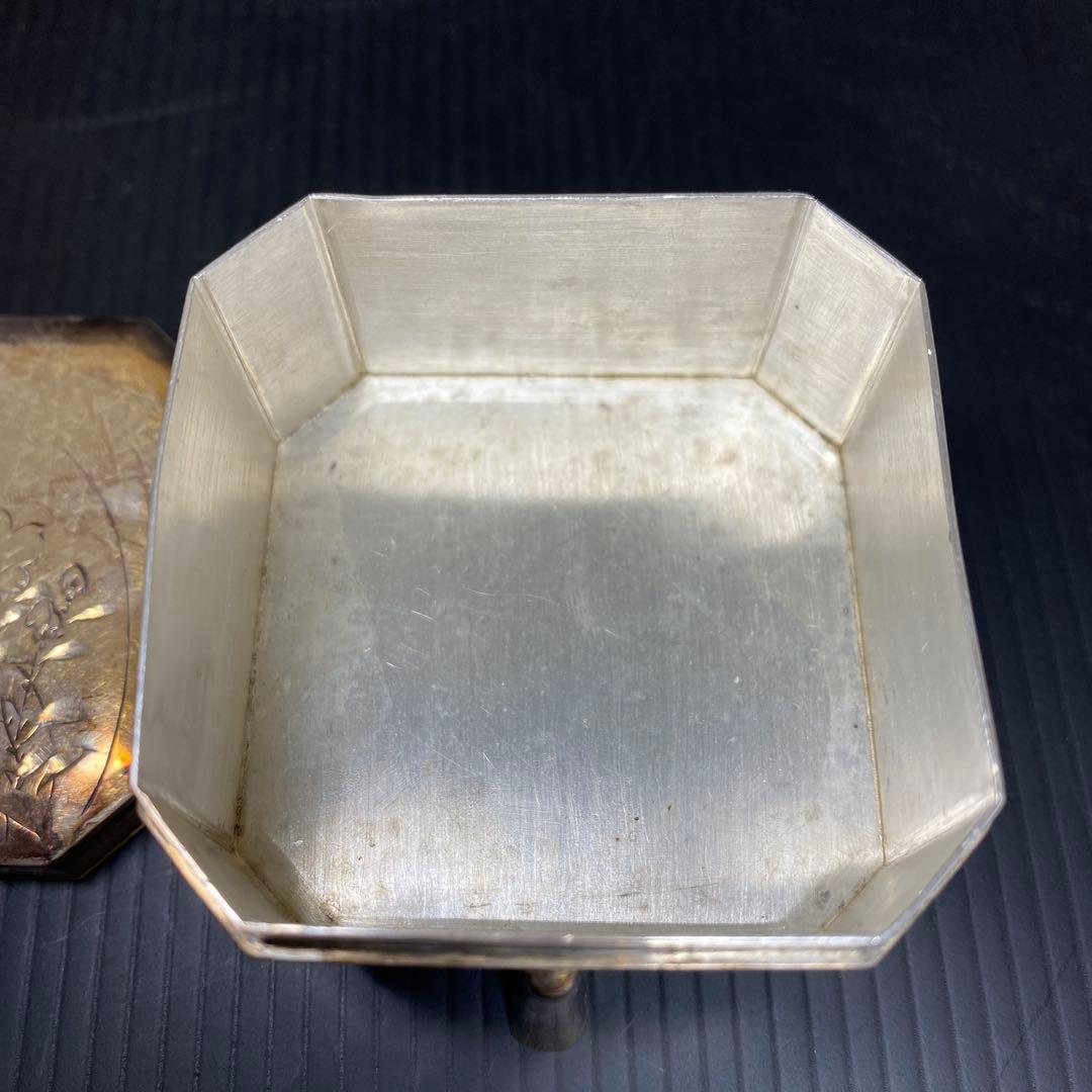 純銀　四足　彫金　ボンボニエール　102g 東さ8-0208☆2F