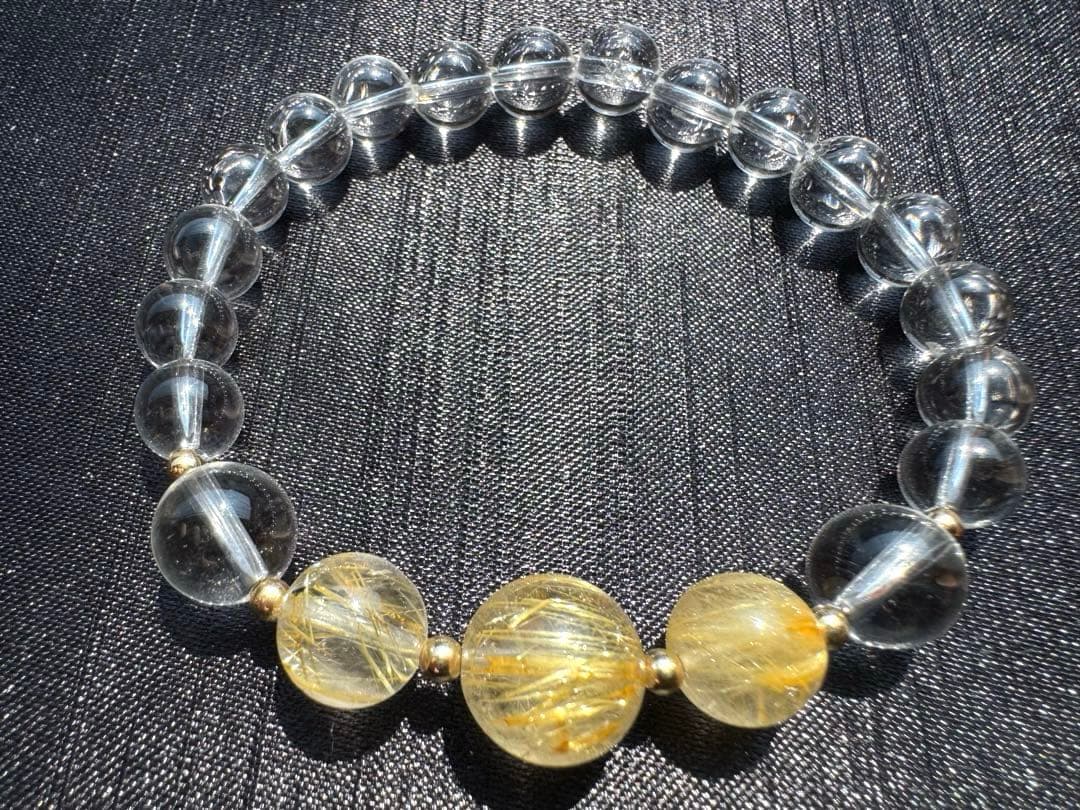 【AAAクラス】【14k】【破格】【ゴールドルチル】【染色無し本物】金運