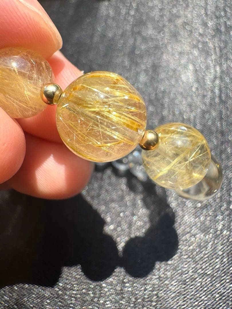 【AAAクラス】【14k】【破格】【ゴールドルチル】【染色無し本物】金運