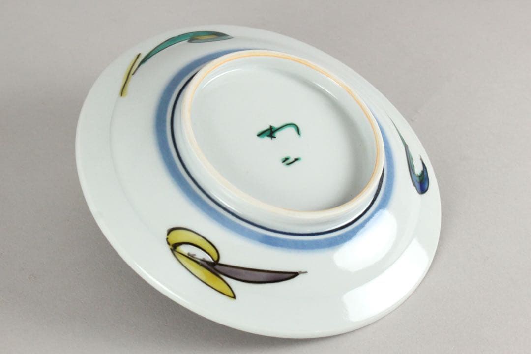 No5856 北出不二雄 造　古都飾皿　直径15.5cm 共布/共箱　送料無料