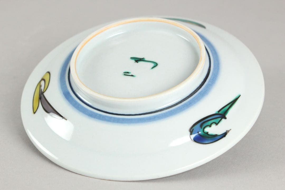 No5856 北出不二雄 造　古都飾皿　直径15.5cm 共布/共箱　送料無料