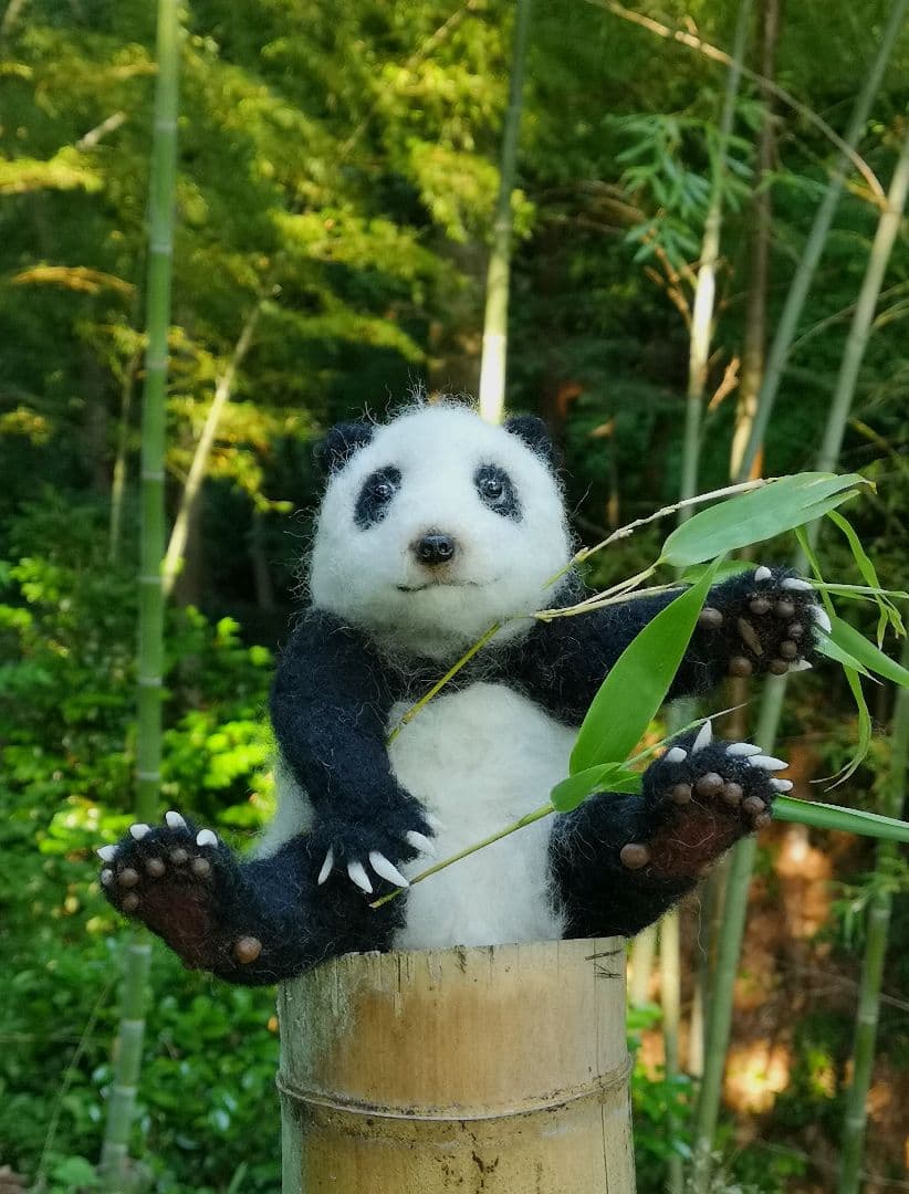 羊毛フェルト パンダ ぬいぐるみ