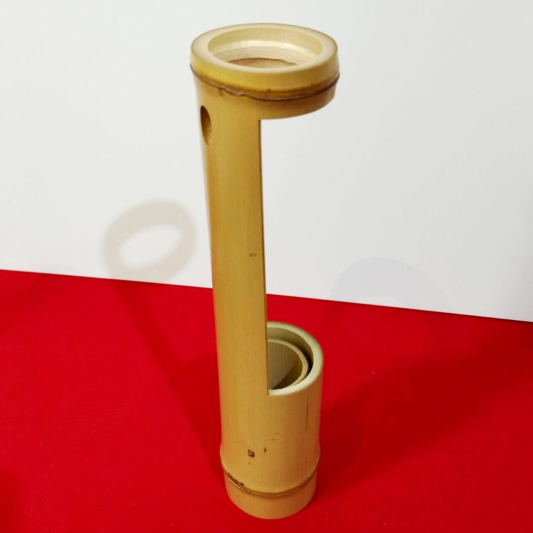 【新品・未使用】竹鶴首花入 優美な姿 吊り・置き両用 共箱付
