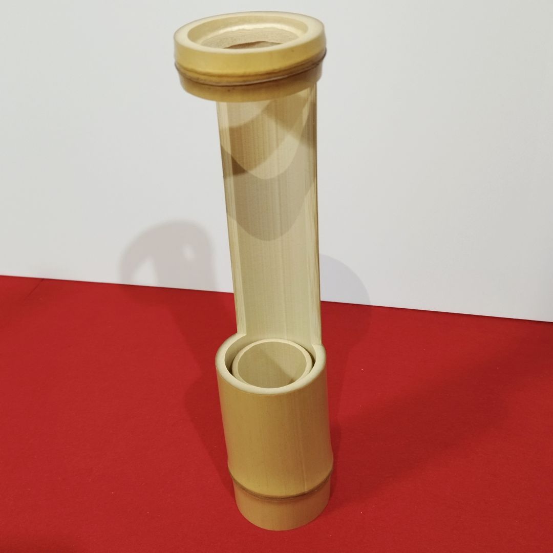 【新品・未使用】竹鶴首花入 優美な姿 吊り・置き両用 共箱付