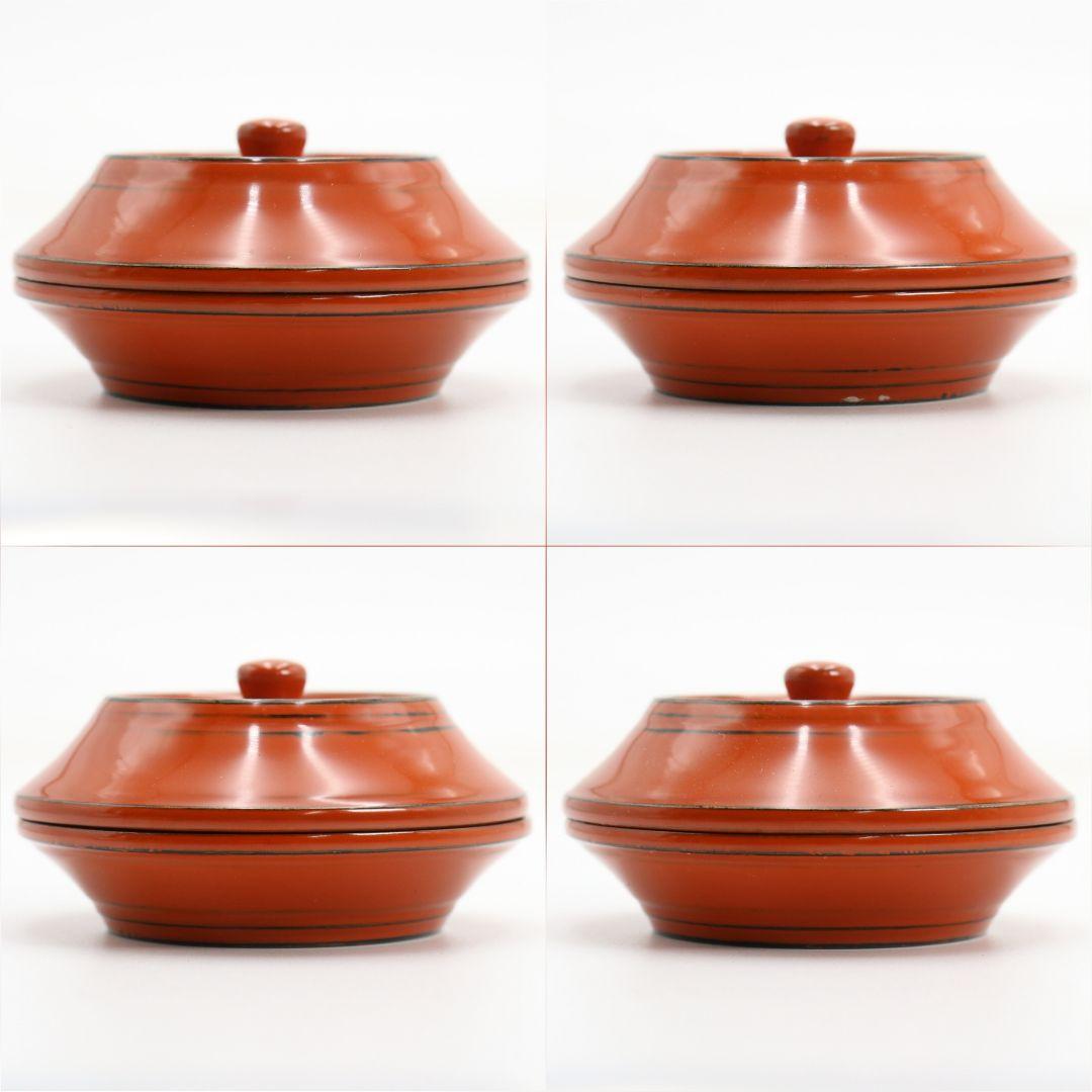 一良作 根来塗 香合 茶道具 共箱　C1067