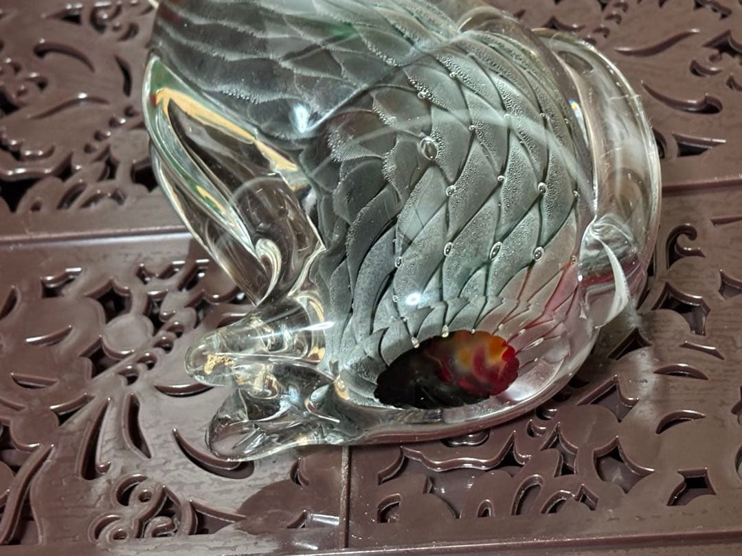 猫　ガラス　インテリア　工芸品