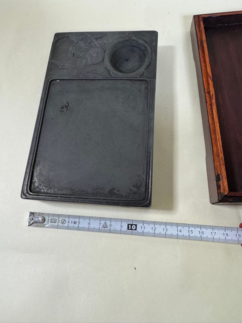 希少品　硯と硯箱　縦18.5cm 横11.5cm