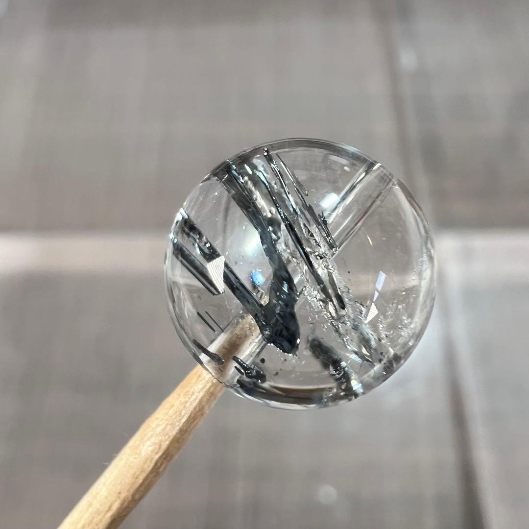 スティブナイトインクォーツ　ビーズ　貫通穴あり　1