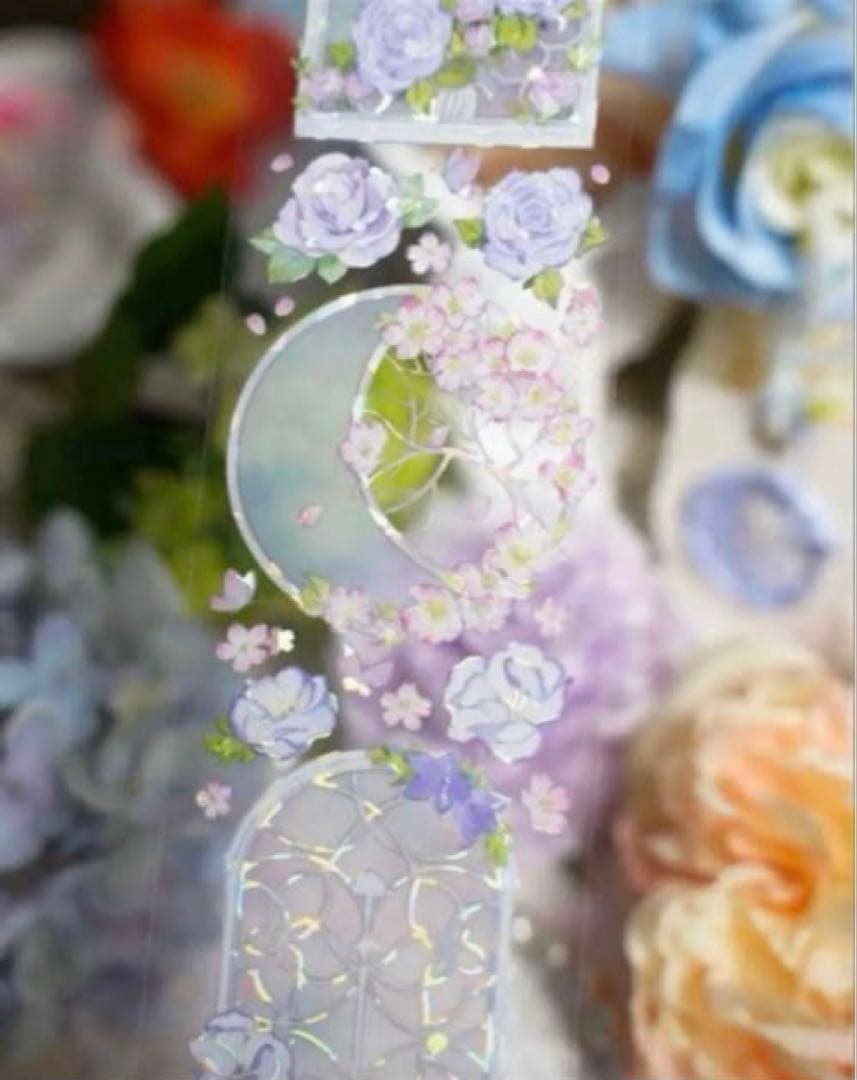 ♡SALE♡ 贝壳光 6cm×10m 晨暮花窗 海外マスキングテープ　窓
