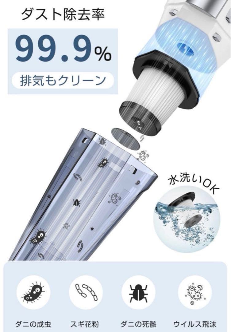 掃除機 コードレス 強力吸引 静音 コードレス掃除機 21kpa 軽量 大人気
