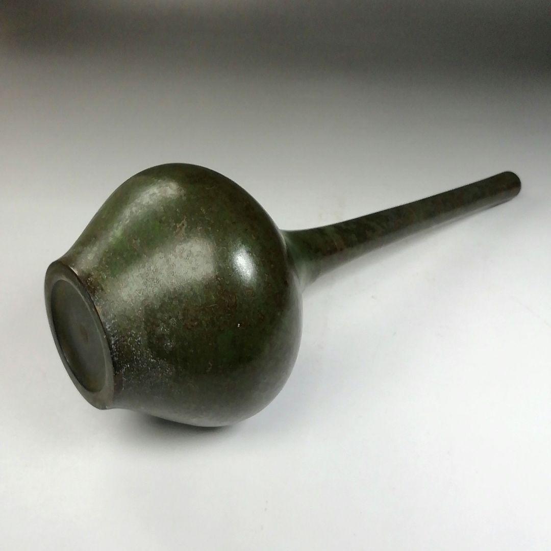 Ｗ２５６　花入　『唐銅　下蕪花入』『一ノ瀬宗辰 造』　共箱　茶道具　花器