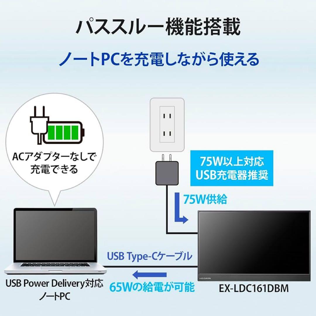IODATA 15.6型 フルHD モバイルモニター EX-LDC161DBM