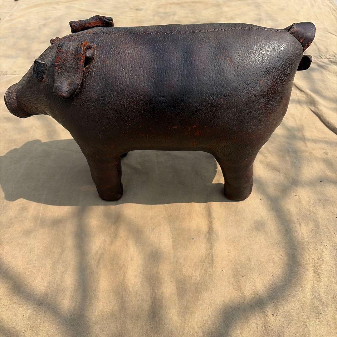 60s〜OMERSA？レザーフットスツールpigヴィンテージインダストリアル
