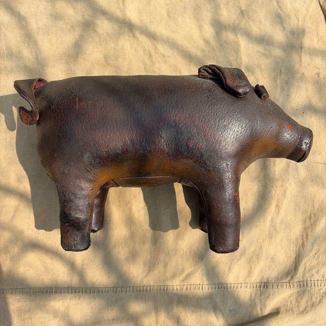 60s〜OMERSA？レザーフットスツールpigヴィンテージインダストリアル