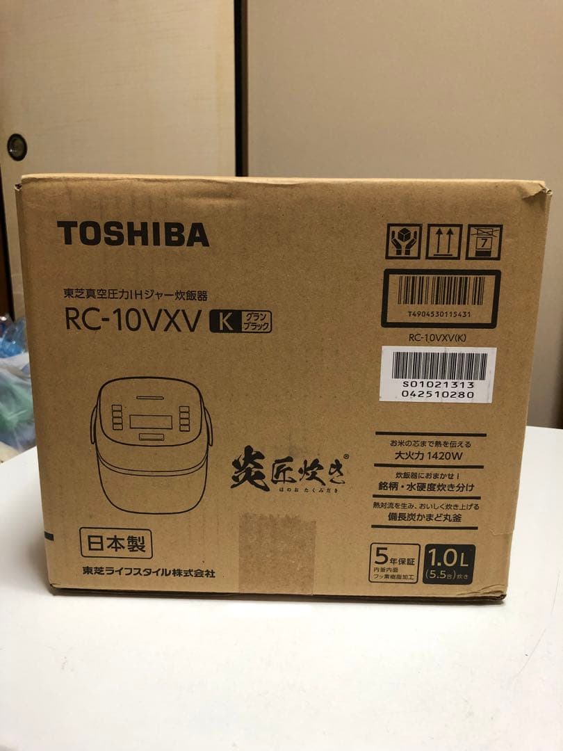 訳有り 新品未使用TOSHIBA RC-10VXV K炊飯器 5.5合炊き