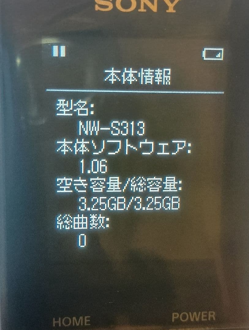 SONY NW-S313 デジタルオーディオプレーヤー 4GB ブラック