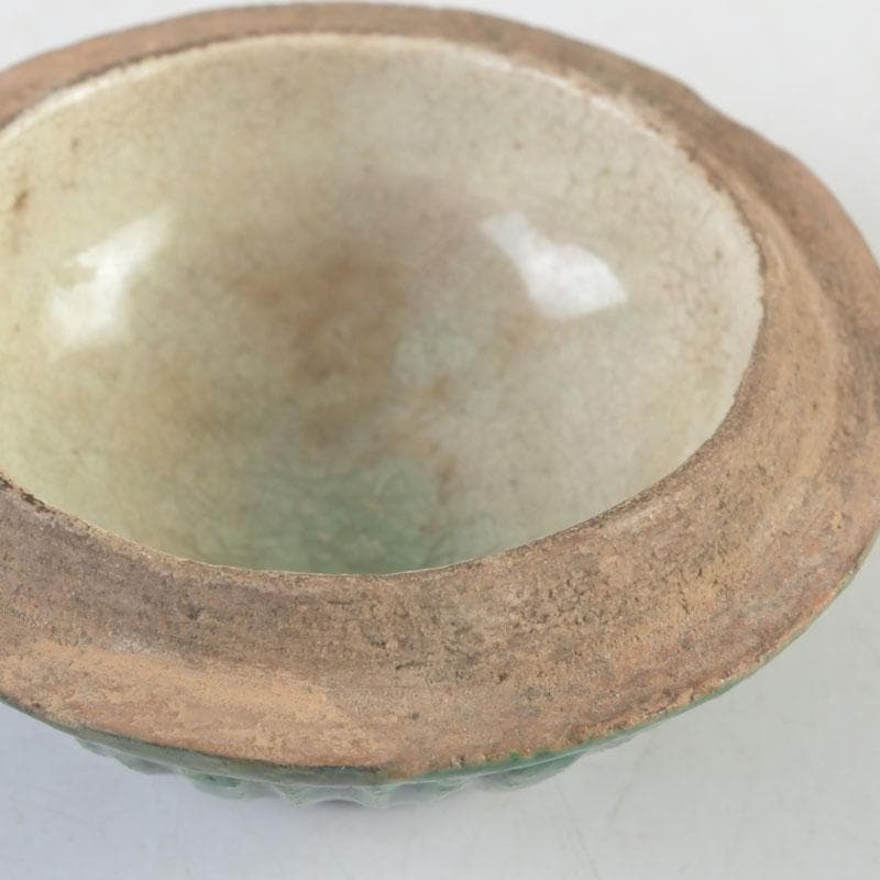 茶道具　萬古焼　色絵　鹿　香合　時代箱　C　9989