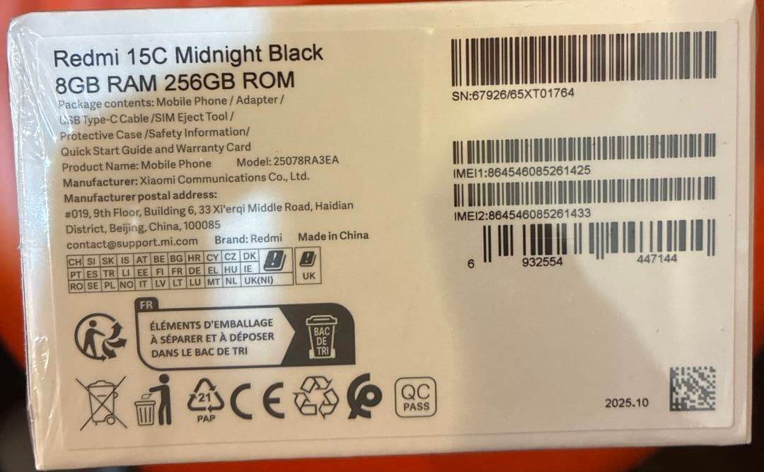 Redmi 15C New 16GB RAM 256GB ROM ブラック