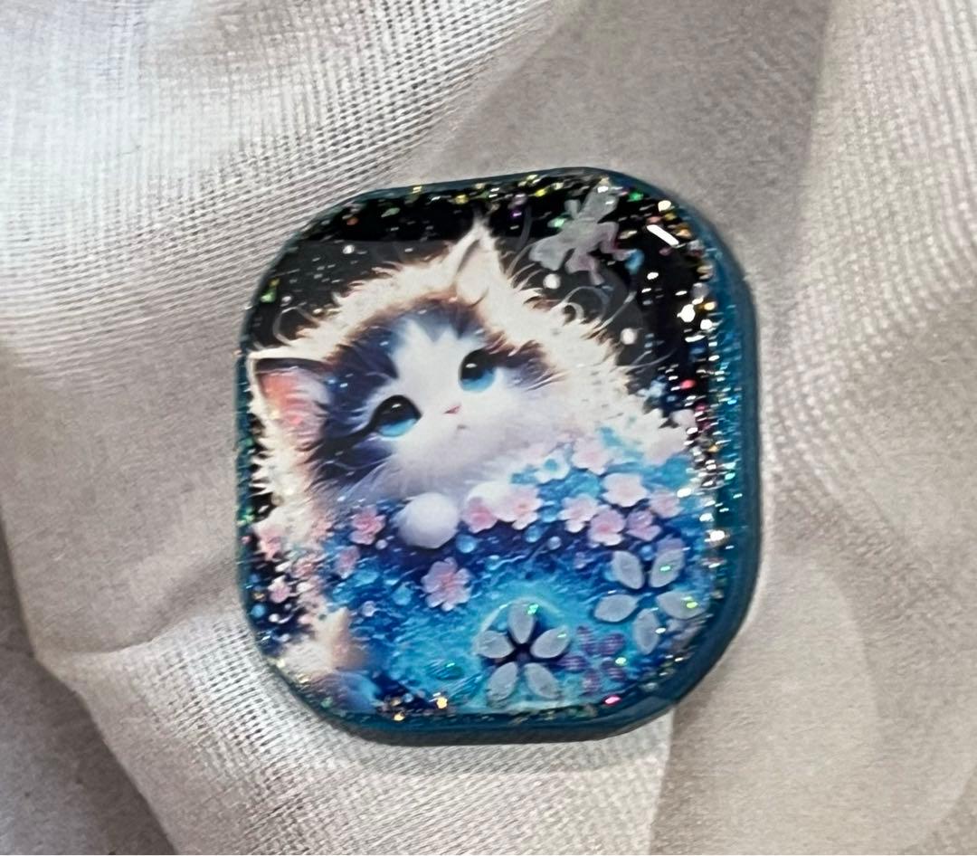 感謝価格(ㅅ´꒳` )フラワーにゃん レジンヘアゴム