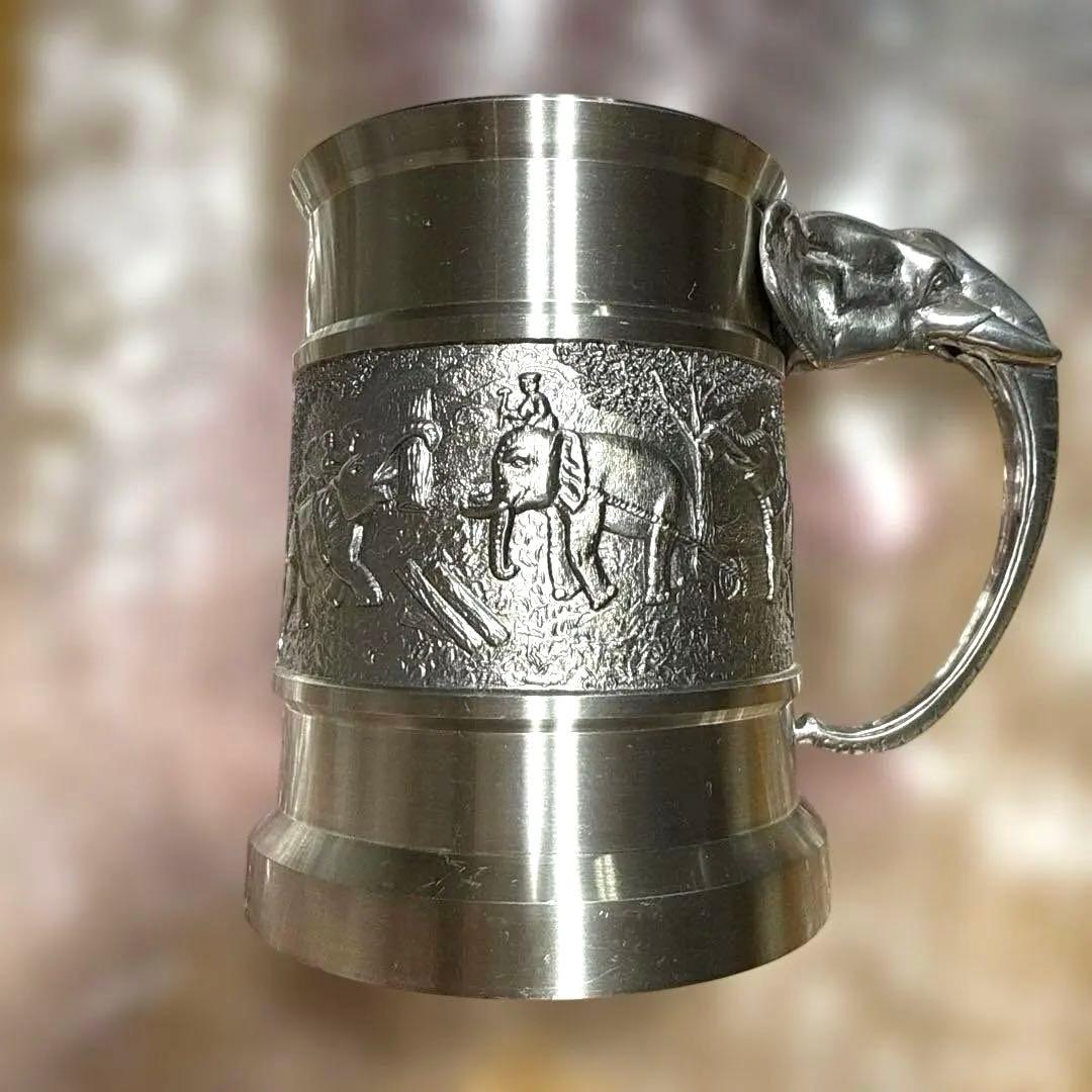 Oriental Pewter製 象モチーフ　錫 ビアマグ