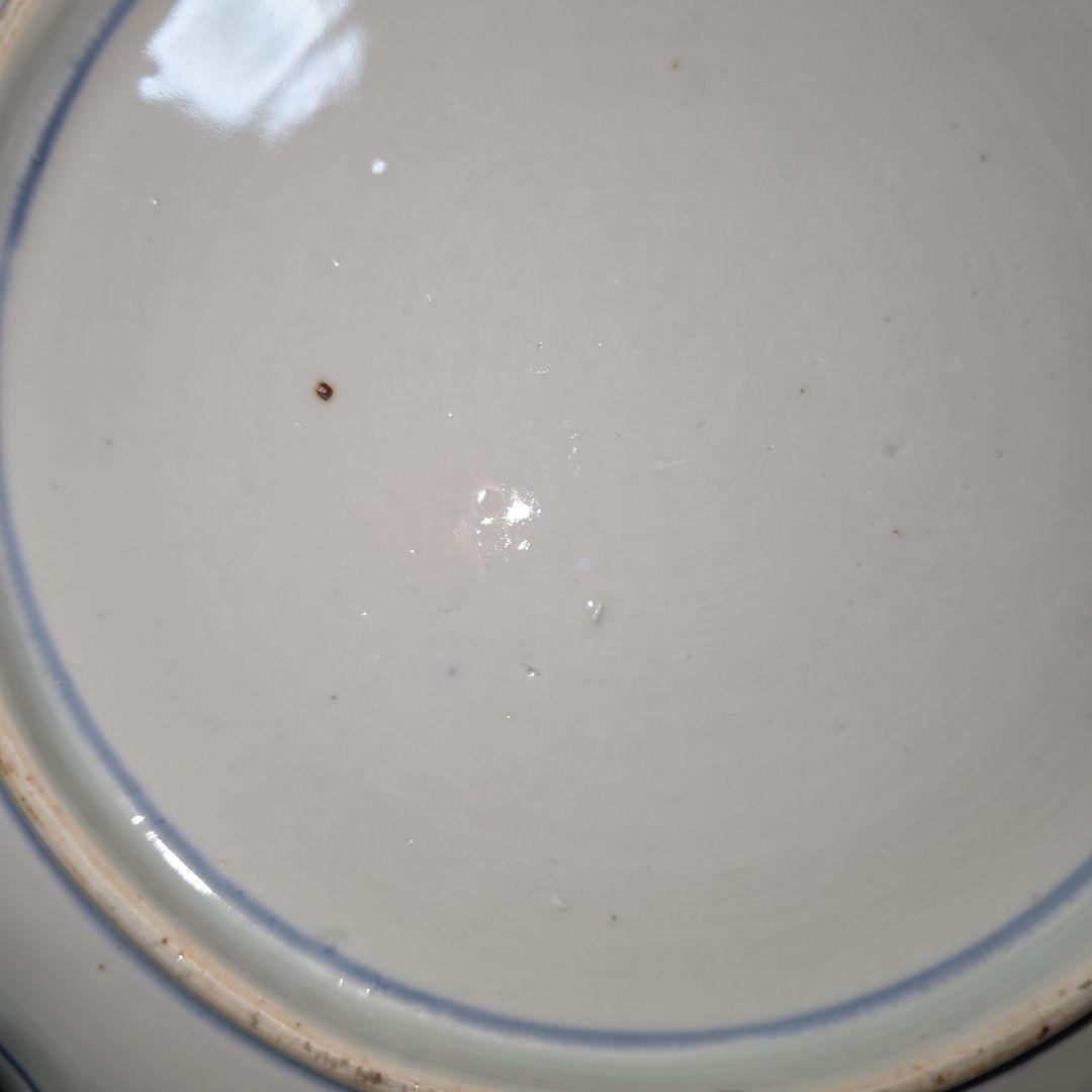 古伊万里　輪花皿　絵皿　朝日に金彩 鳥 山水図　深皿　3枚