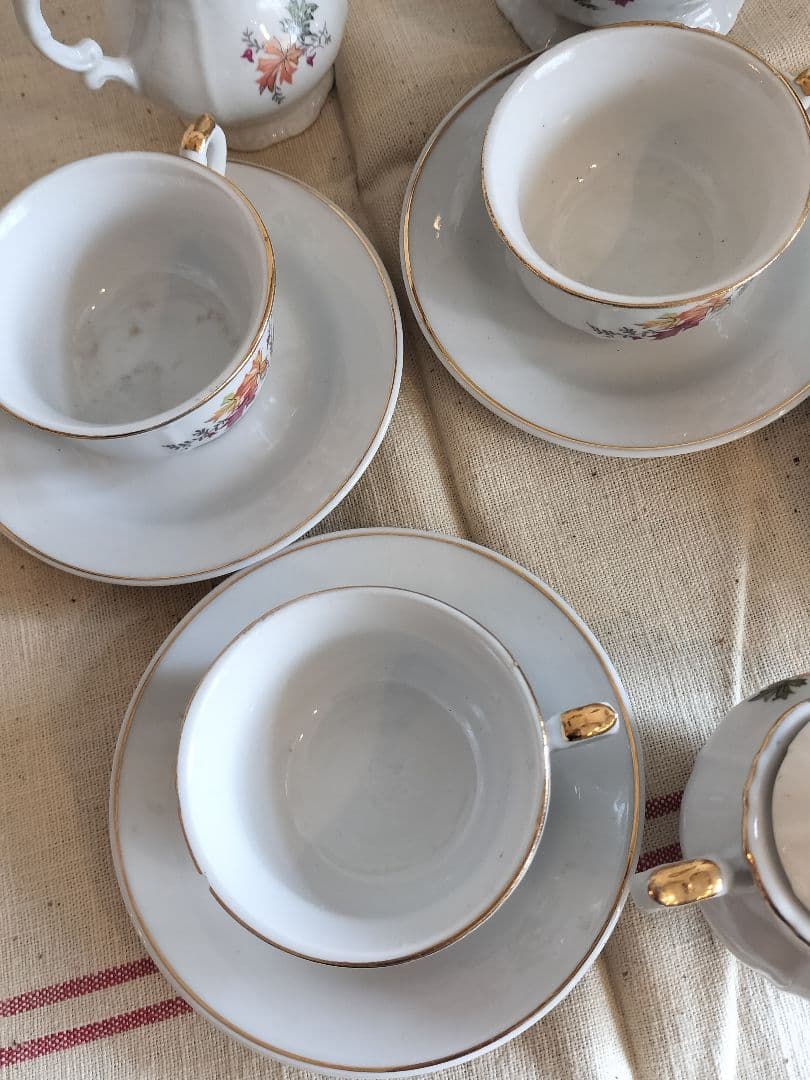 アンティーク　フランス　ビンテージ　陶器　ままごと　ディネットセット