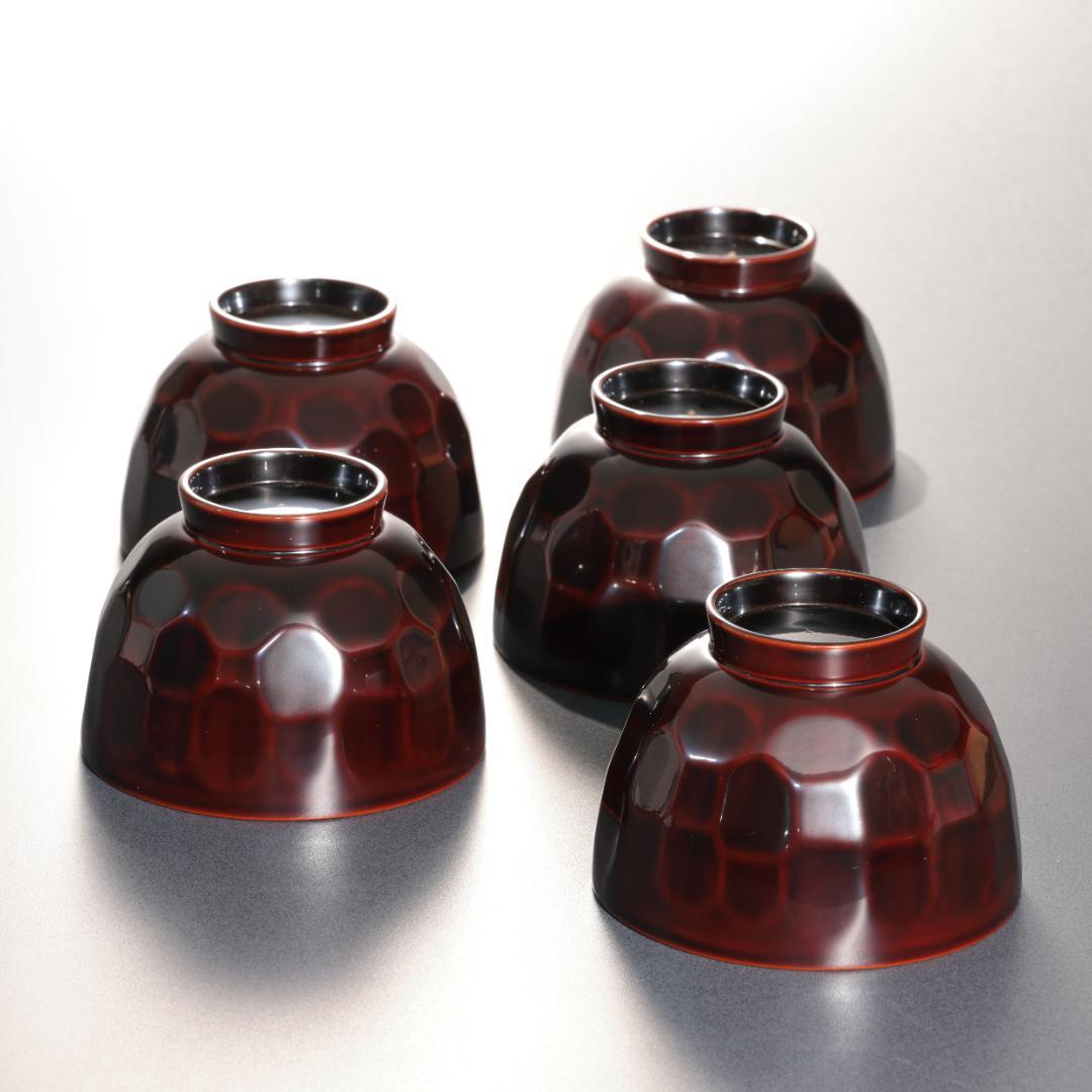 輪島塗　吸物椀５客　渦文　共箱　金蒔絵　大向高洲堂　R1589P3