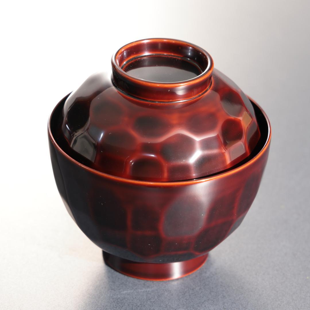 輪島塗　吸物椀５客　渦文　共箱　金蒔絵　大向高洲堂　R1589P3