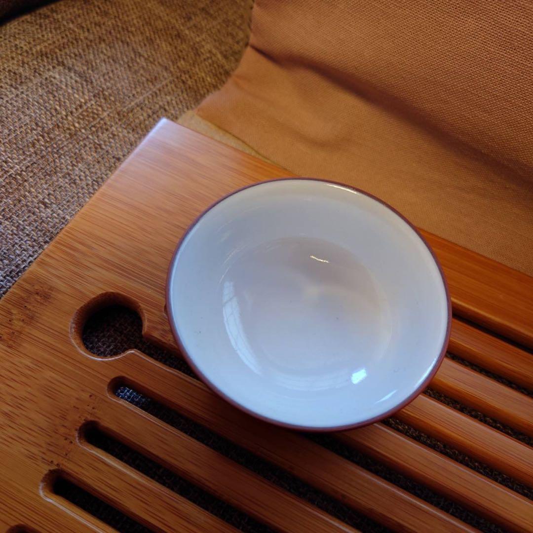 中国茶器　竹茶盤付 宜興朱泥急須　仕覆付 完品 功夫茶道具 高級箱入