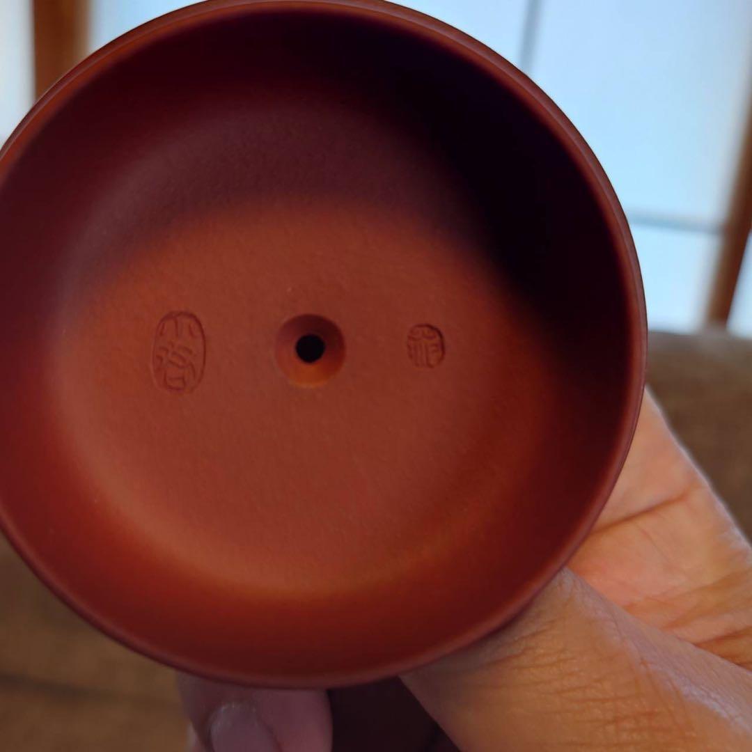 中国茶器　竹茶盤付 宜興朱泥急須　仕覆付 完品 功夫茶道具 高級箱入