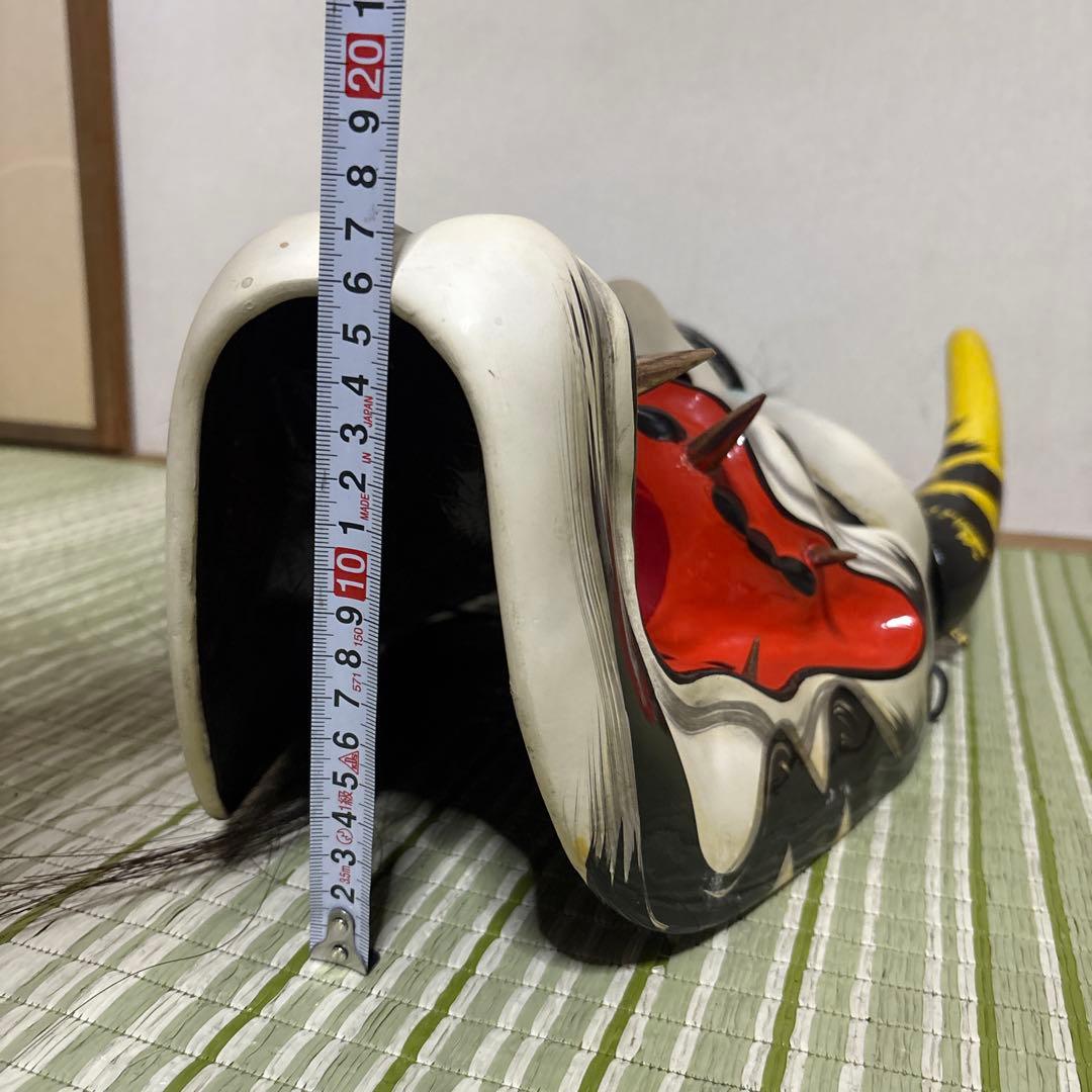 石見神楽面　般若　鬼　男　お面　能面　壁掛け　置物　レトロ　工芸品　作者不明