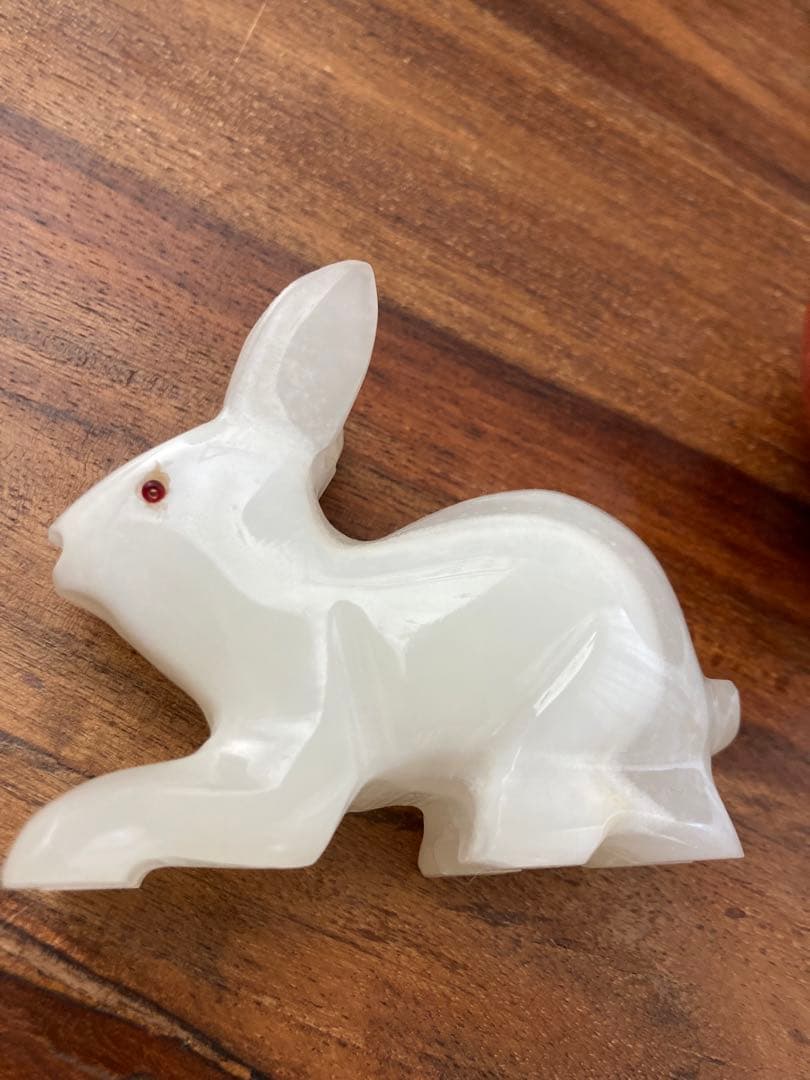うさぎ、りんご　置物　ペーパーウエイトセット