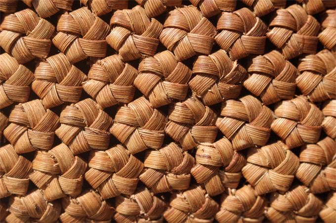 六角花結び編み 山葡萄 かごバッグ カゴ バッグ 小粒花編み