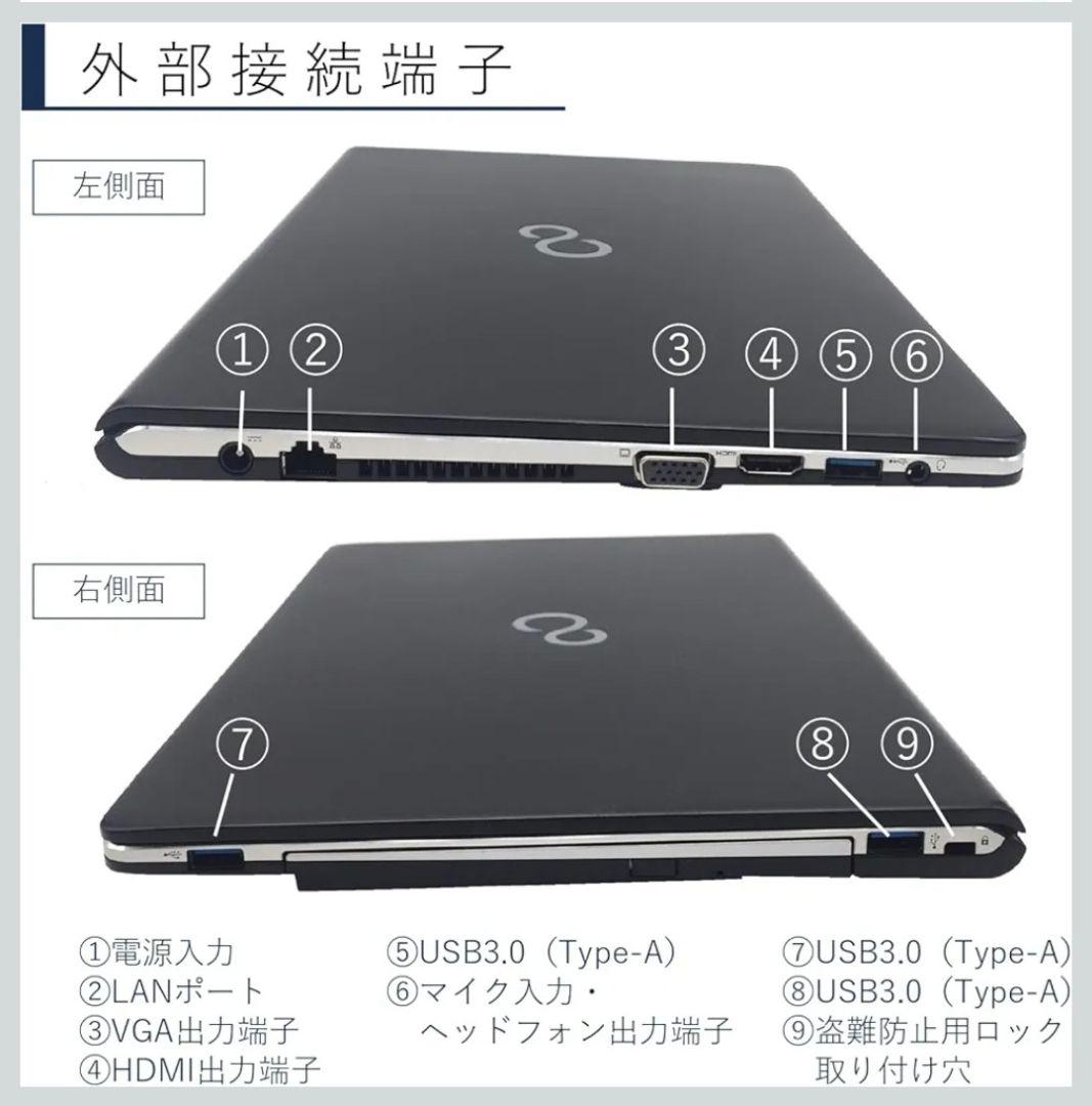 ★中古【整備済み品】FUJITSU LIFEBOOK 第7世代Core