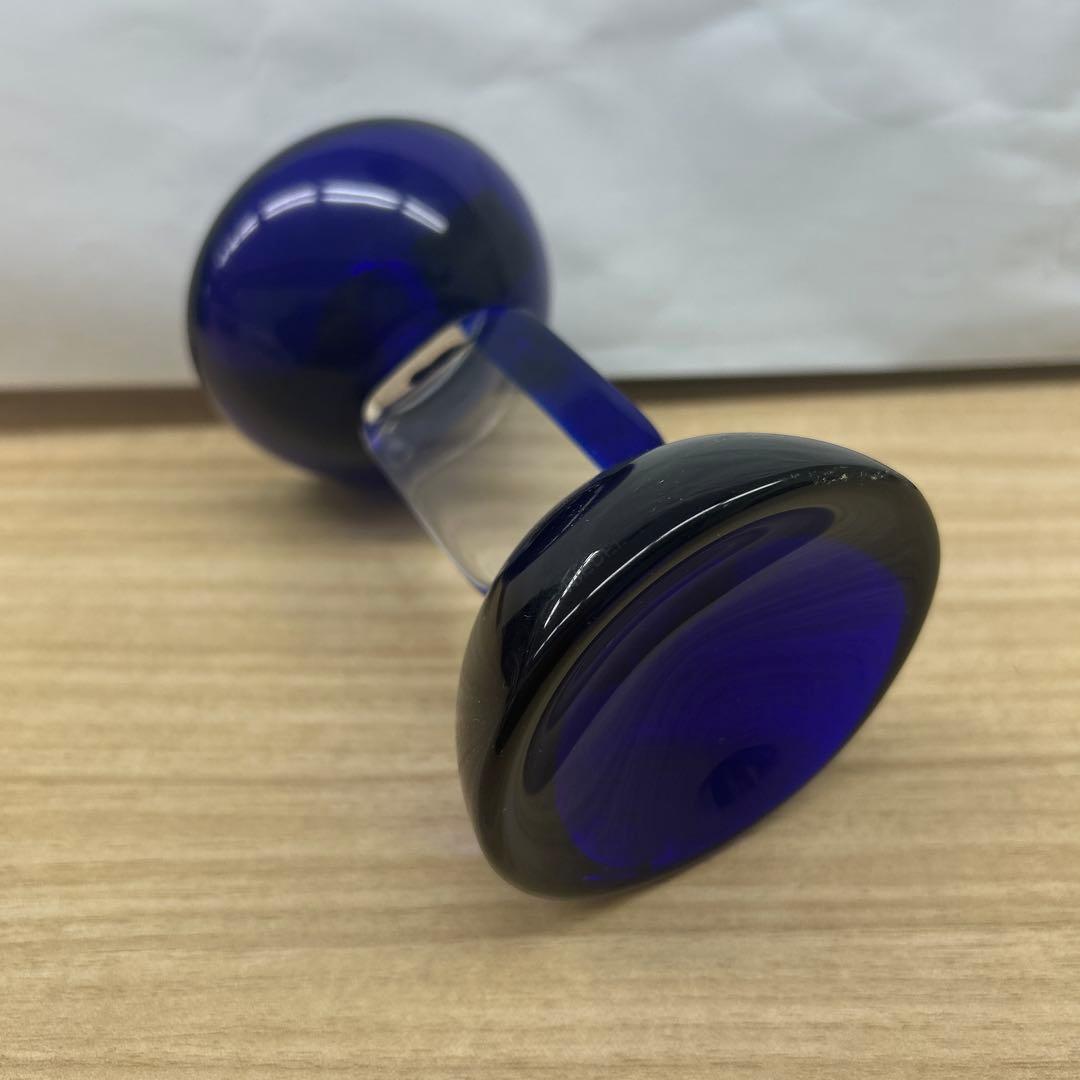 コバルトブルー ガラス製キャンドルホルダー