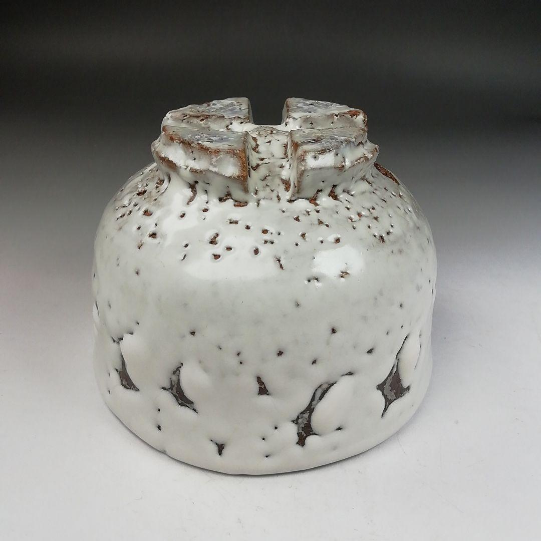 Ｗ３１６　茶碗　『白萩茶碗』『煌雪窯　清水啓功 造』　共箱　抹茶碗　茶道具