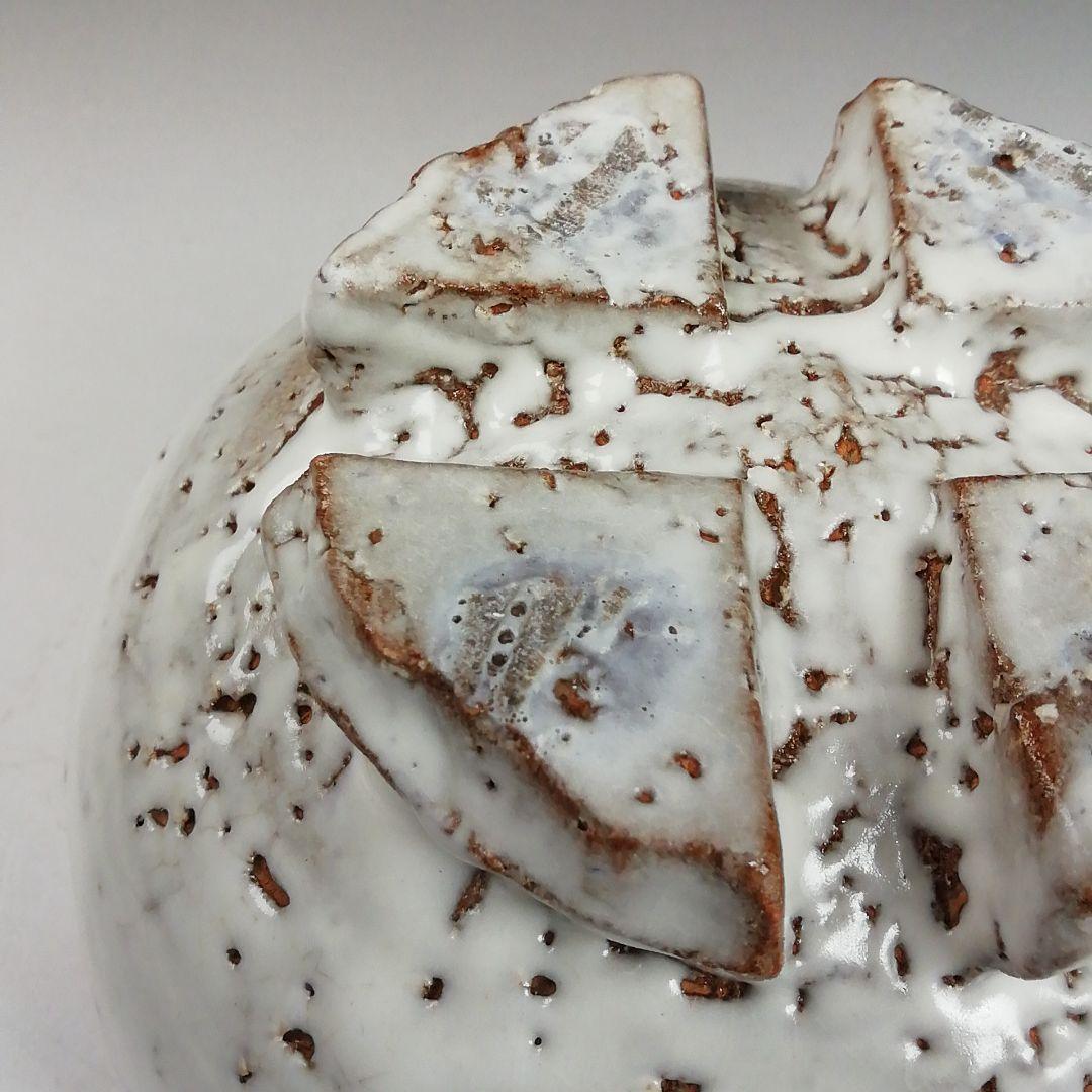 Ｗ３１６　茶碗　『白萩茶碗』『煌雪窯　清水啓功 造』　共箱　抹茶碗　茶道具
