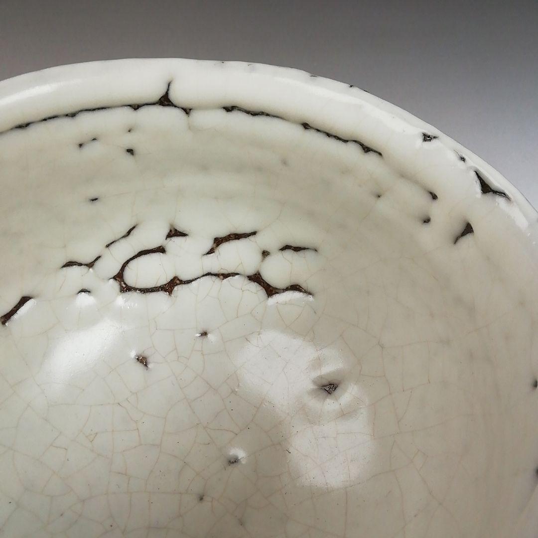 Ｗ３１６　茶碗　『白萩茶碗』『煌雪窯　清水啓功 造』　共箱　抹茶碗　茶道具