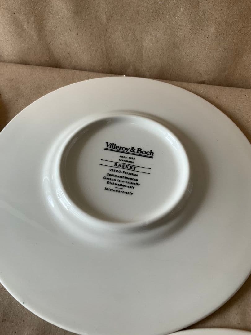 旧刻印　Villeroy & Boch バスケット　プレート　カップ　ソーサー