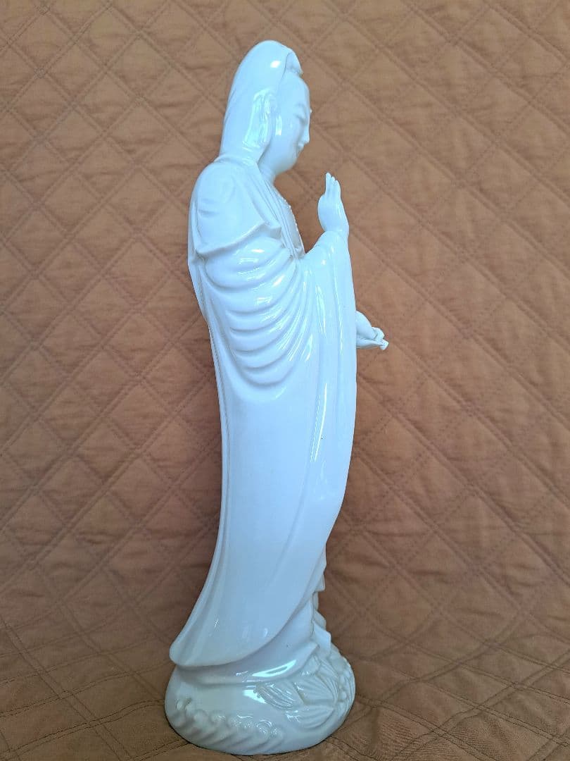 美品 鍋島大五作 仏教美術 白磁慈母観音像