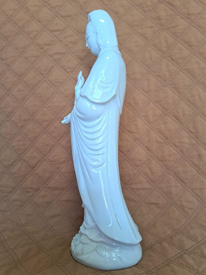 美品 鍋島大五作 仏教美術 白磁慈母観音像