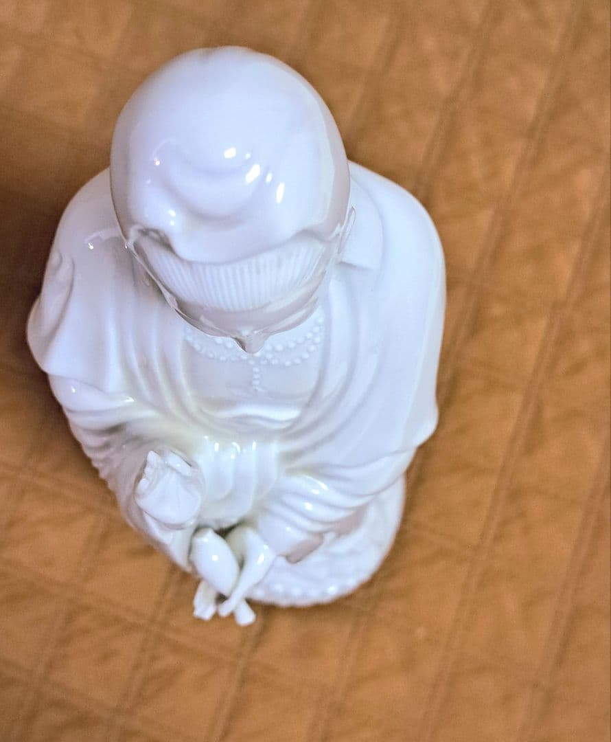 美品 鍋島大五作 仏教美術 白磁慈母観音像