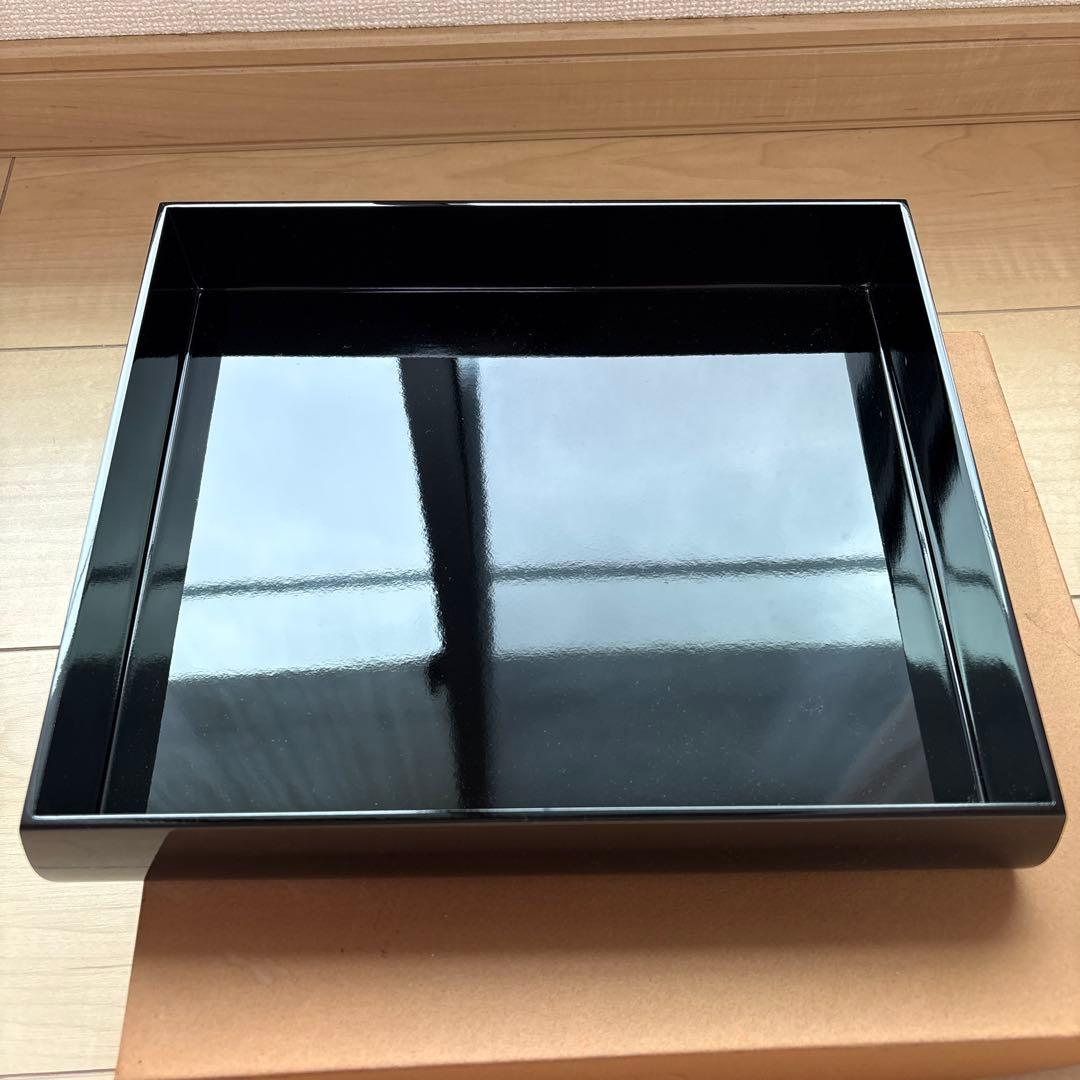 会津塗り　文箱　漆器 重箱 黒色 金色花柄