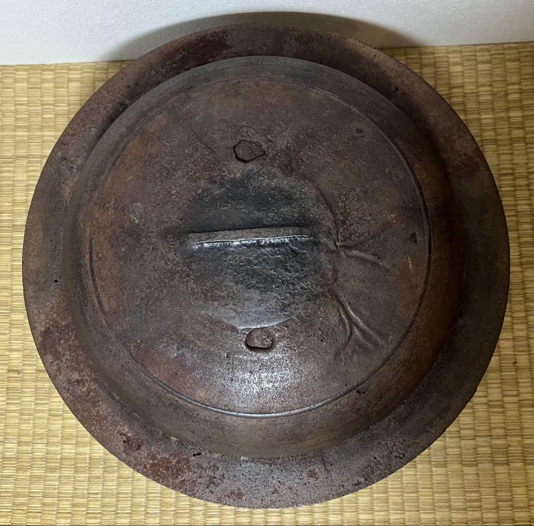 【珍品】【本物保証】梅竹文透木釜　播磨芦屋　二代長野垤志極め