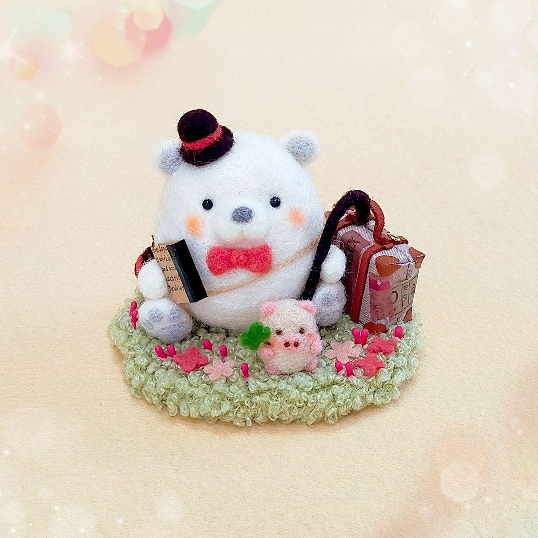 ✿ぽてくまさん旅に出る✿ミニブタちゃん✿てんとう虫ポーチ✿