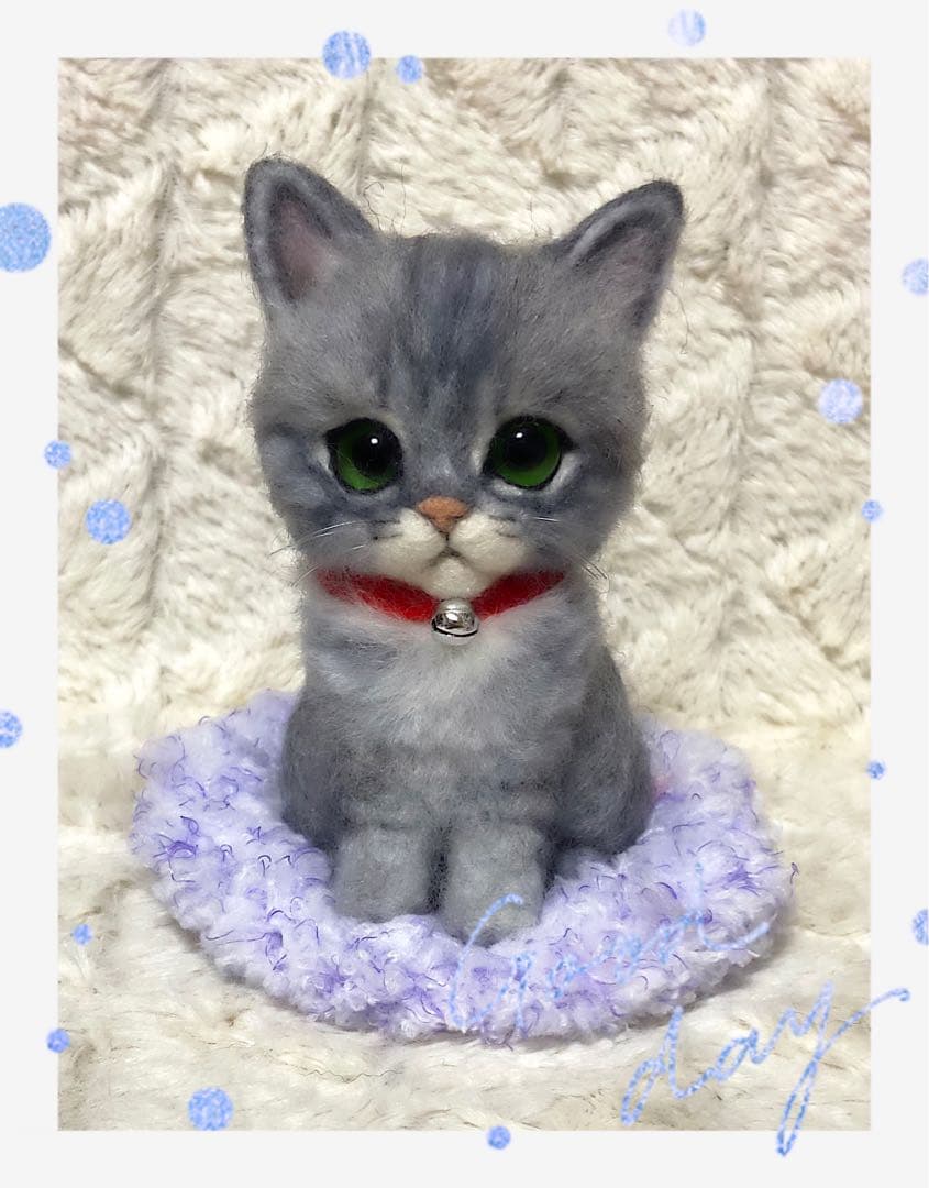 羊毛フェルト。猫。オーダーNo.41